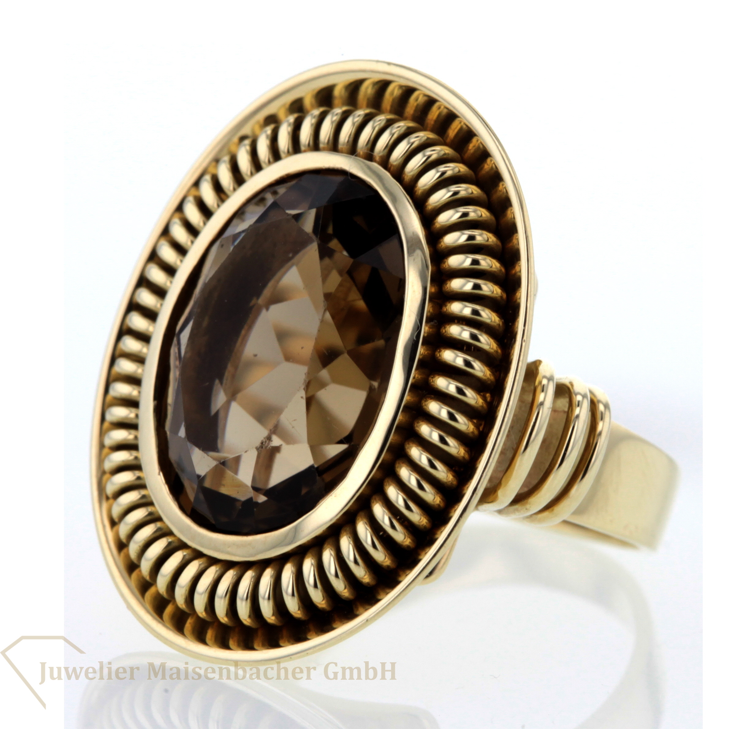 Goldring - 585 Gelbgold mit Rauchquarz