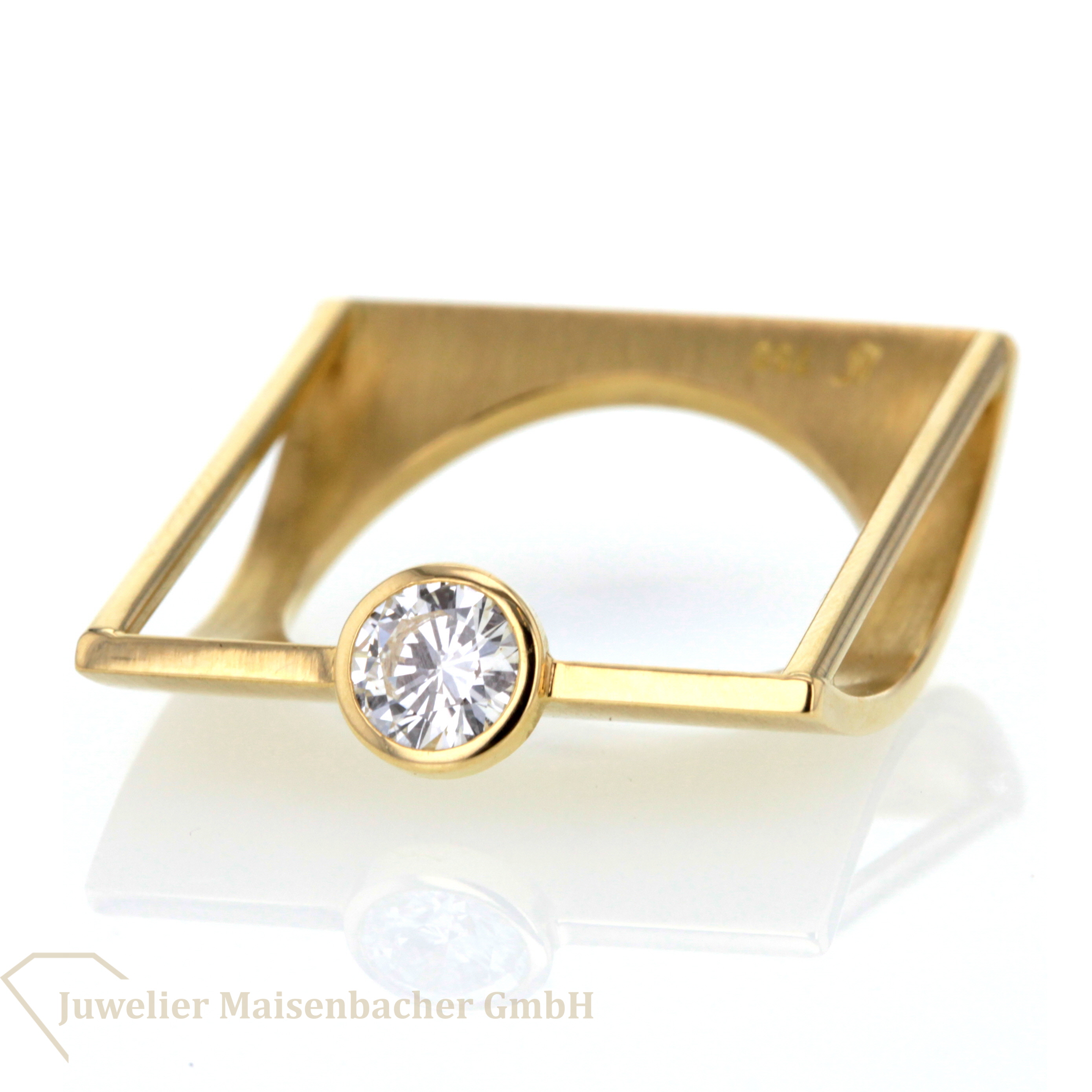 Goldschmiede Schürmeier Design-Solitaire-Ring, Unikat