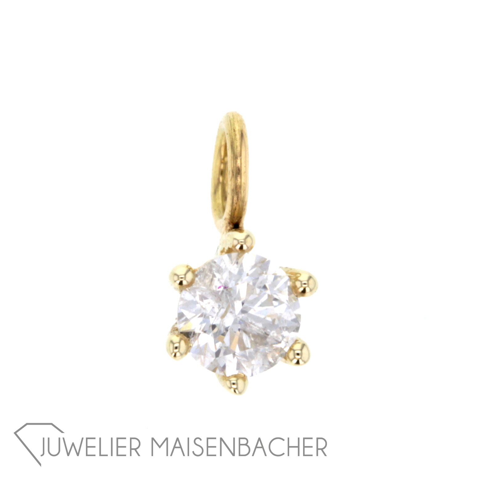 Bezaubender Solitaire Anhänger mit Brillant Gold