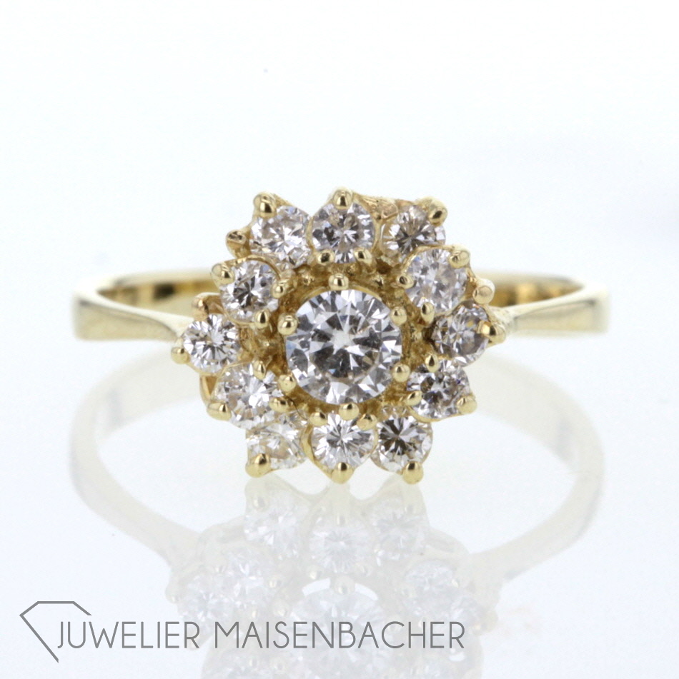 goldener Diamantring