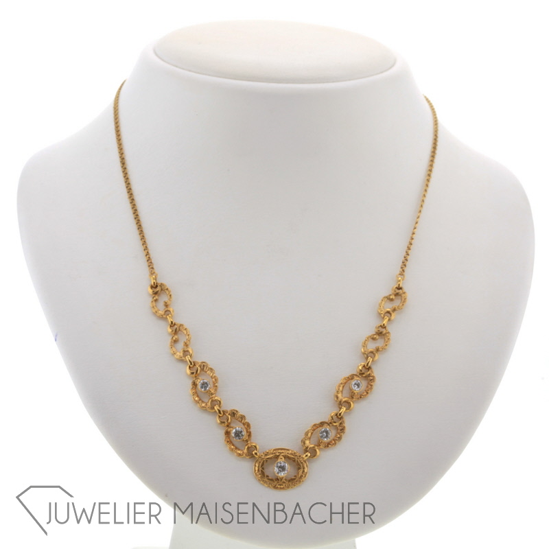 Gold Collier mit Brillanten