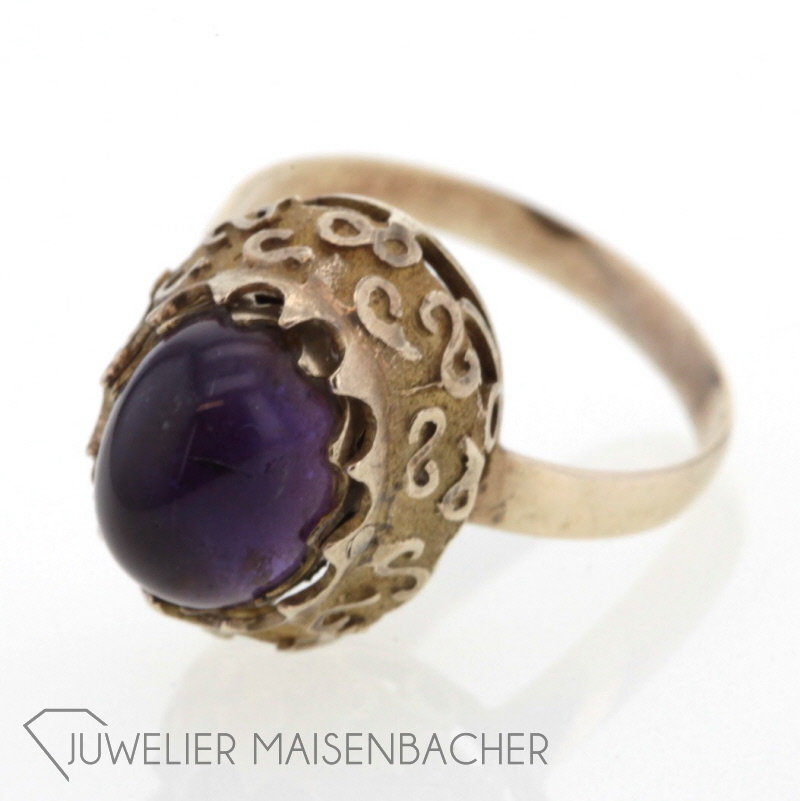 Antik Amethyst & Perlen Wende-Ring