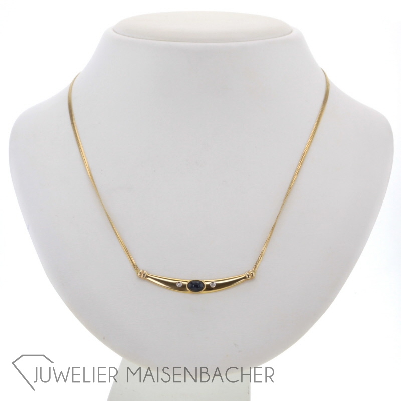 Collier 3-Steine Saphir