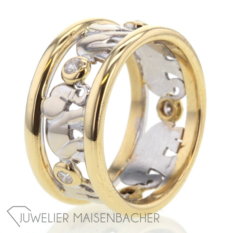 Band-Ring Elefant Brillant