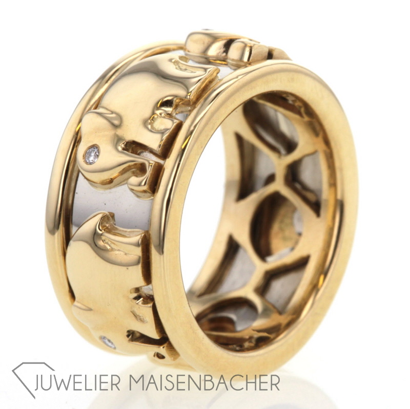 Drehring Elefant Gold