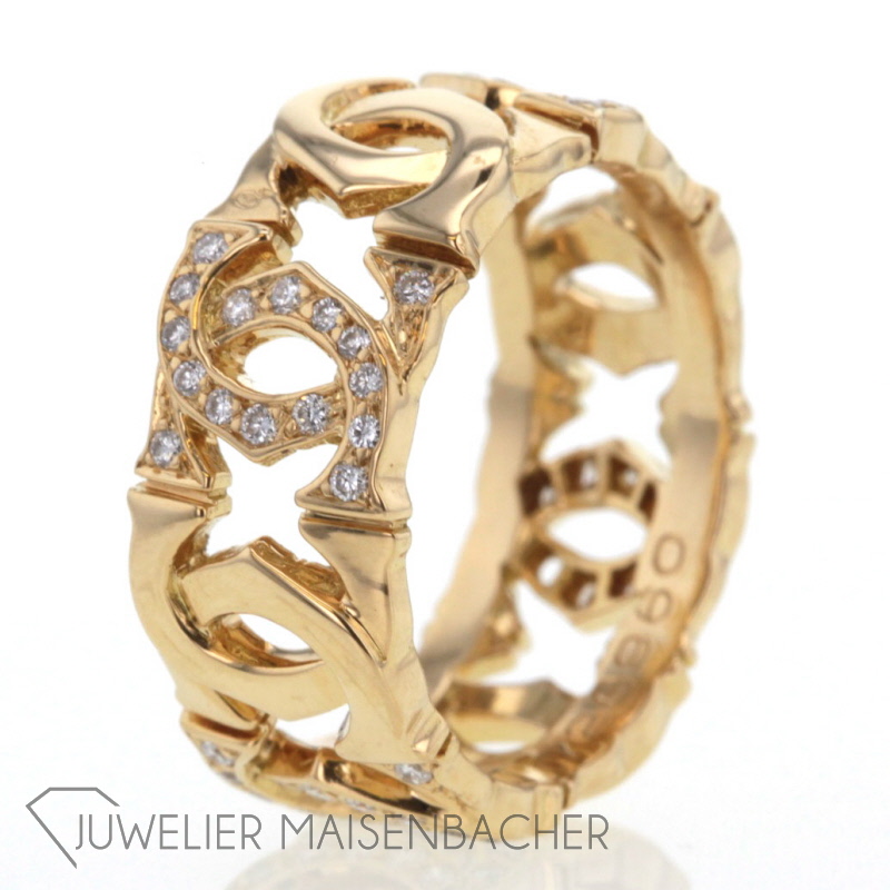 Cartier Ring 'Double- C' 750 Gelbgold, Ringgröße 54