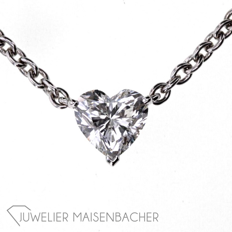 Cartier Collier mit Herzschliff-Diamant, Tragelänge 40cm