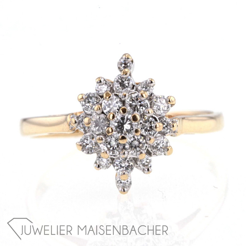 Diamant-Ring Cluster Gold