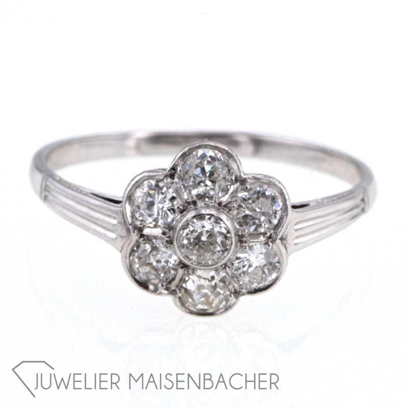 Diamantring Blume Weißgold, W58