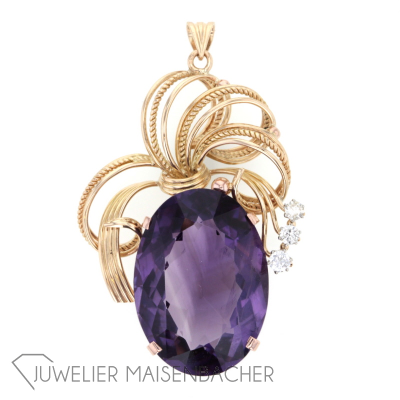 Anhänger Amethyst Gold Diamanten