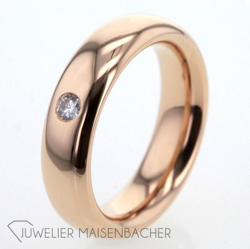 Solitairering Brillant Roségold Gr 57