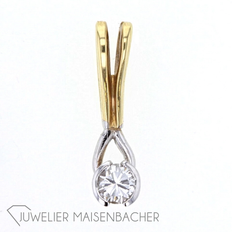 schlichter Solitaire-Anhänger Gold