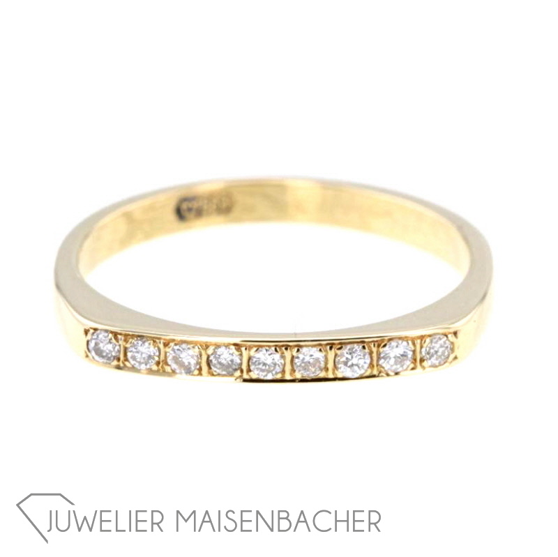 feiner Diamantring Gelbgold, Gr 51