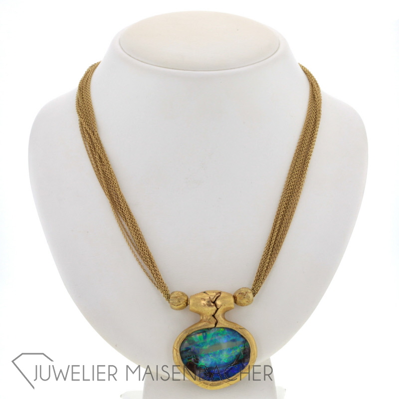 Collier Boulder-Opal Gold, wechselbare Ketten