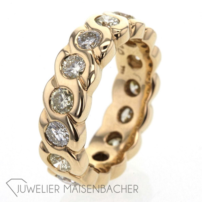 Memory-Ring mit 15 Brillanten Gold Gr 55