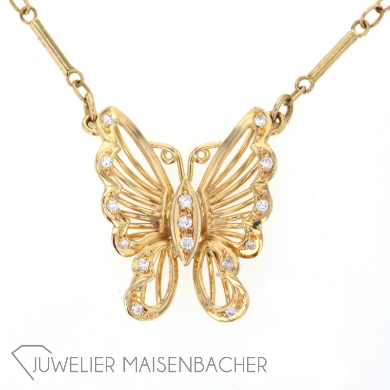 Collierkette *Schmetterling* Gold 45 cm