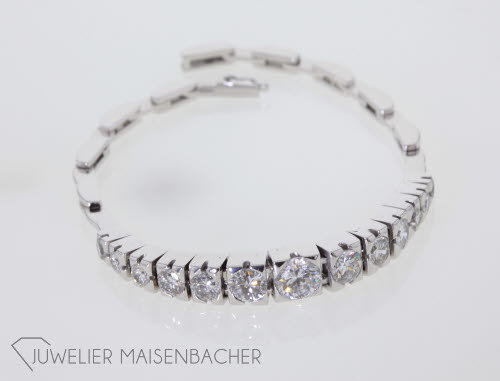 Diamanten-Armband Weißgold, Tragelänge 18cm