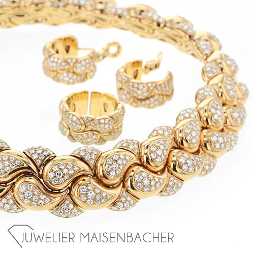 Chopard Schmuckset *Casmir*, Collier, Ohrringe und Ring mit Vollbesatz