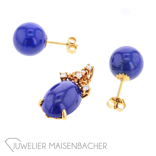 Schmuckset *Lapislazuli* Ohrstecker und Anhänger