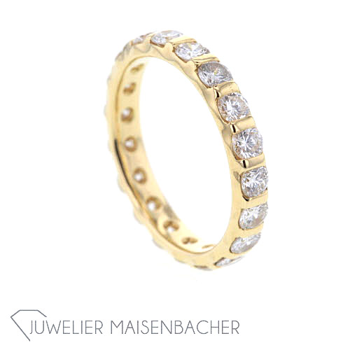 Klassischer Memory-Ring mit 19 Brillanten, RG 54,5