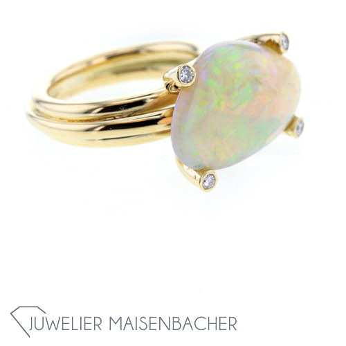 Handgefertigter Edel-Opal-Ring, Ringgröße 52