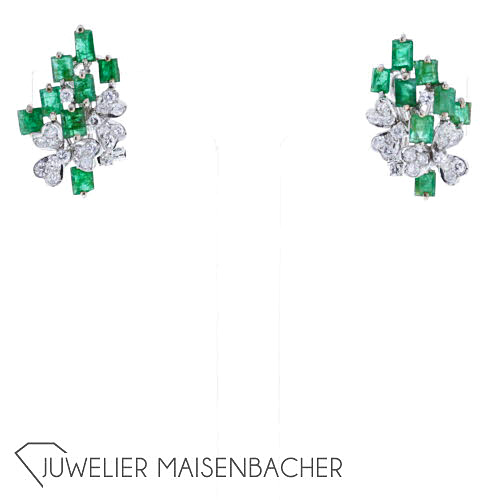 Opulente Ohrstecker *Smaragd* mit Diamanten