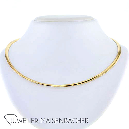 Omega-Collier Flachschlangenkette, Bicolor, wendbar