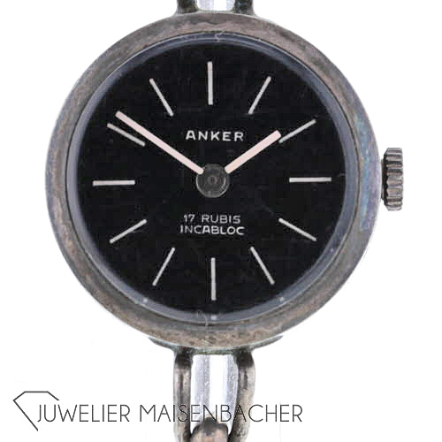 Anker Design-Damenarmbanduhr, Handaufzug, 835/- Silber