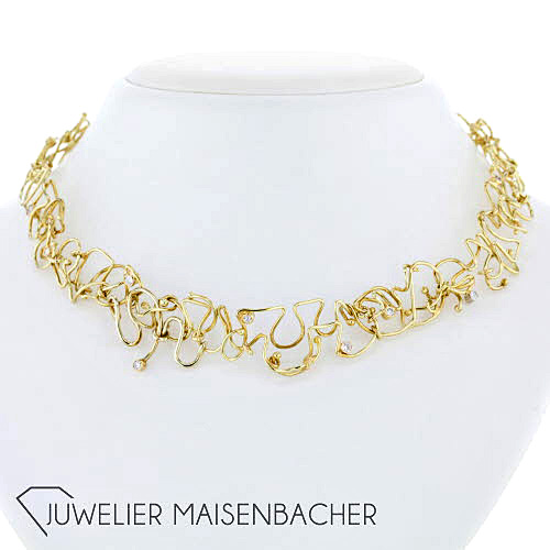 Goldschmiede Müntefer Schmuckset, Collier und Ohrstecker