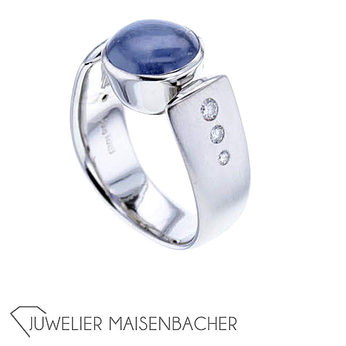 Design-Ring *Sternsaphir*, Ringgröße 57