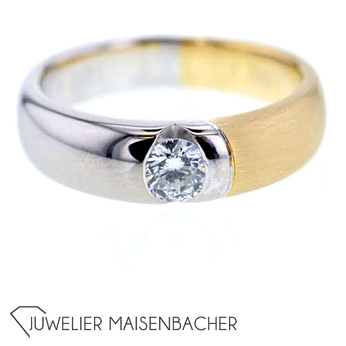 Klassischer Solitär-Ring 0.36ct. Ringgröße 55