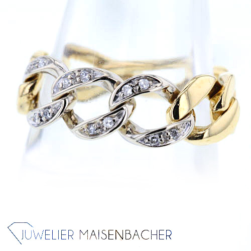 Ring/Kettenring mit Diamanten Gold