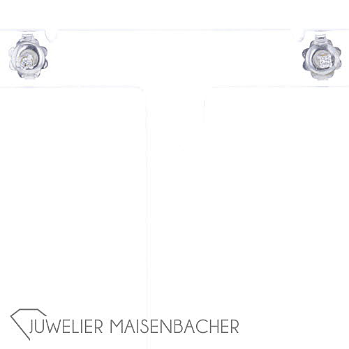 Klassische Solitär-Ohrstecker mit je 1 Brillant 0.02ct.