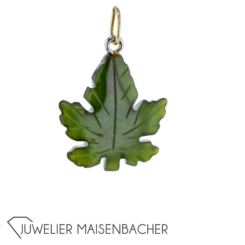 Anhänger Jade *Ahornblatt* Gold