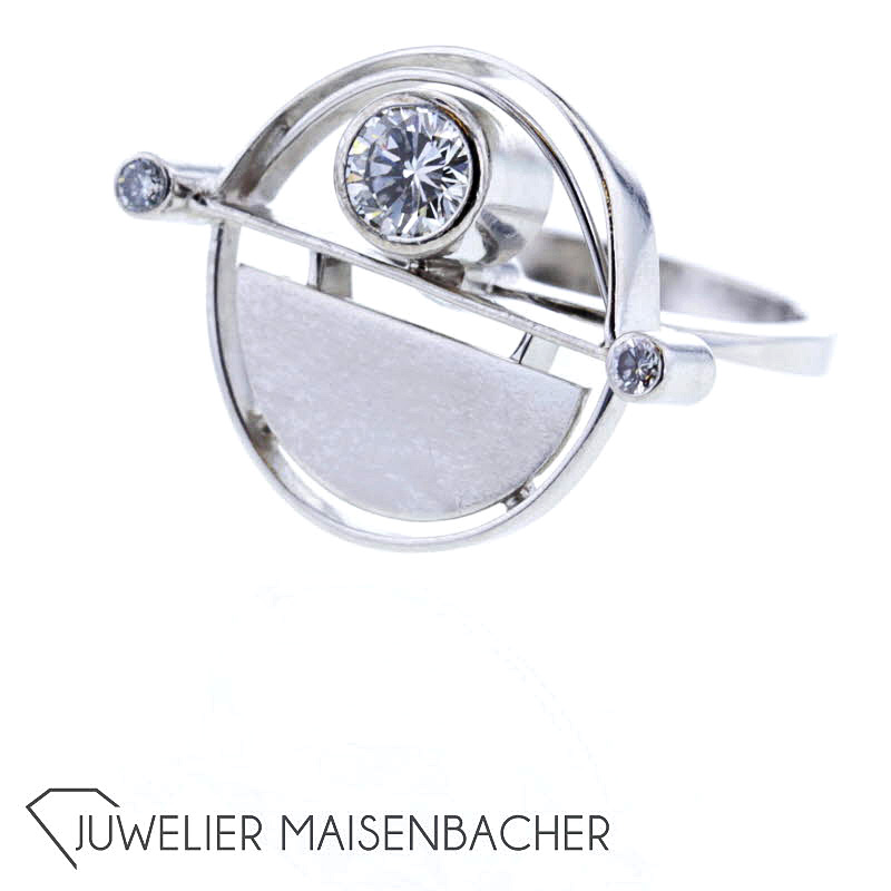 Goldschmiede Engelhardt-Nuss Design-Ring, Ringgröße 51