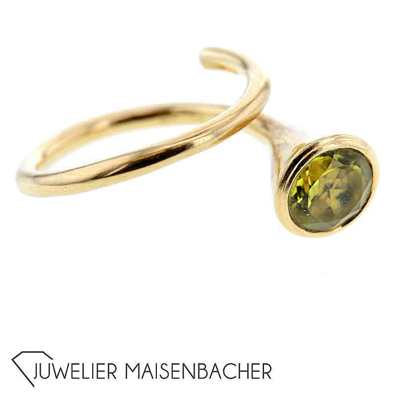 Charlotte Ehinger-Schwarz Trompeten-Ring *Peridot*, Ringgröße 56