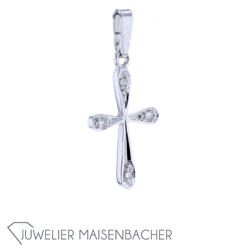 Filigraner Kreuz Anhänger mit Diamanten