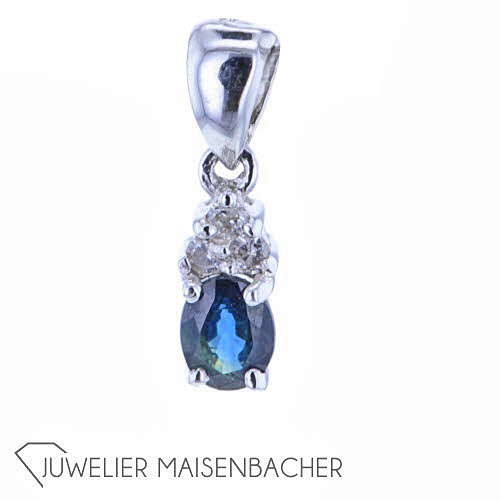 Zierlicher Anhänger Saphir und Diamanten