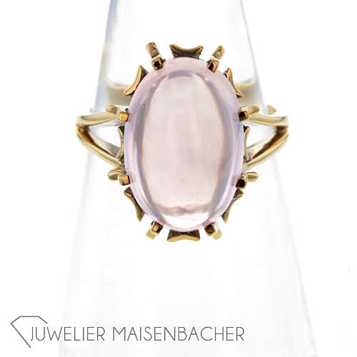 Damen Statement Ring Rosenquarz Ringgröße 52,5