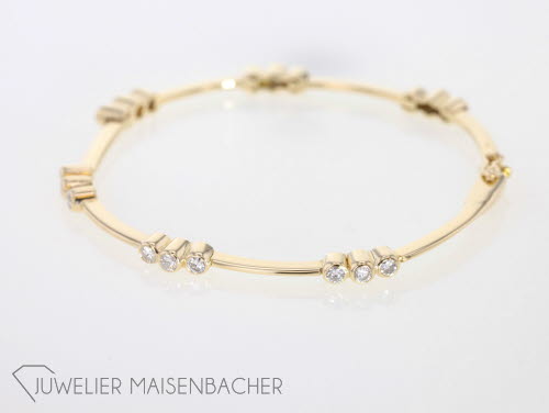 Armband-Armreif mit Brillanten Gold