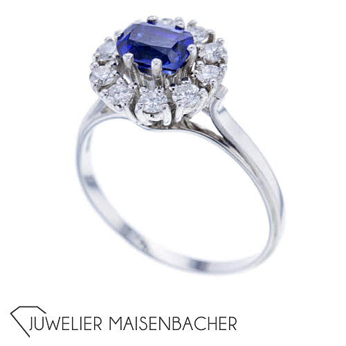 Damen Ring Saphir Diamanten