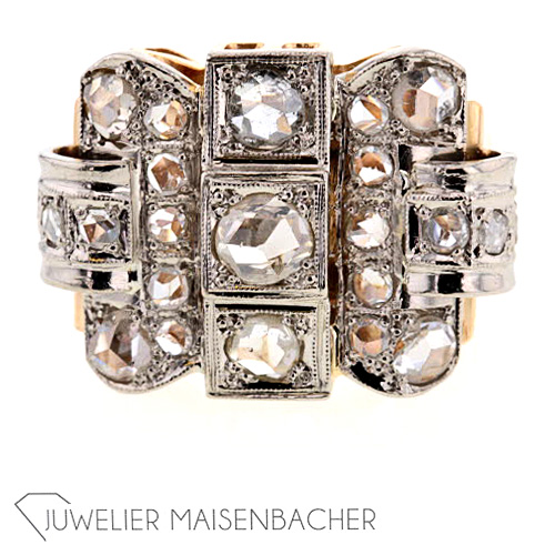 Massiver Damen Statement Ring Diamanten Ringgröße 56