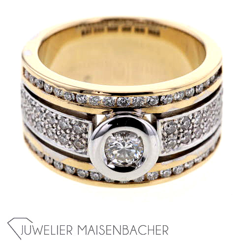 Bicolor Damen Ring Diamanten