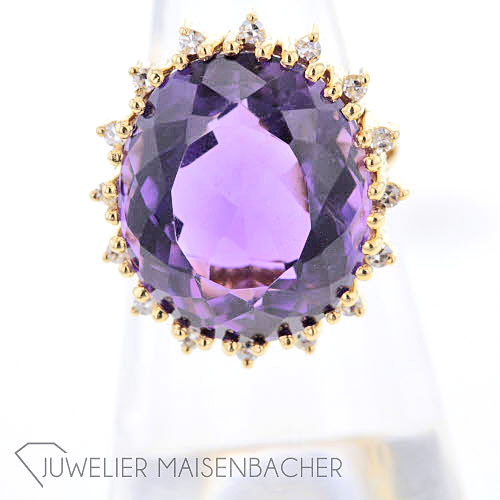 Damen Statement Ring Amethyst Ringgröße 53