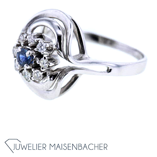 Damen Ring Saphir Diamanten