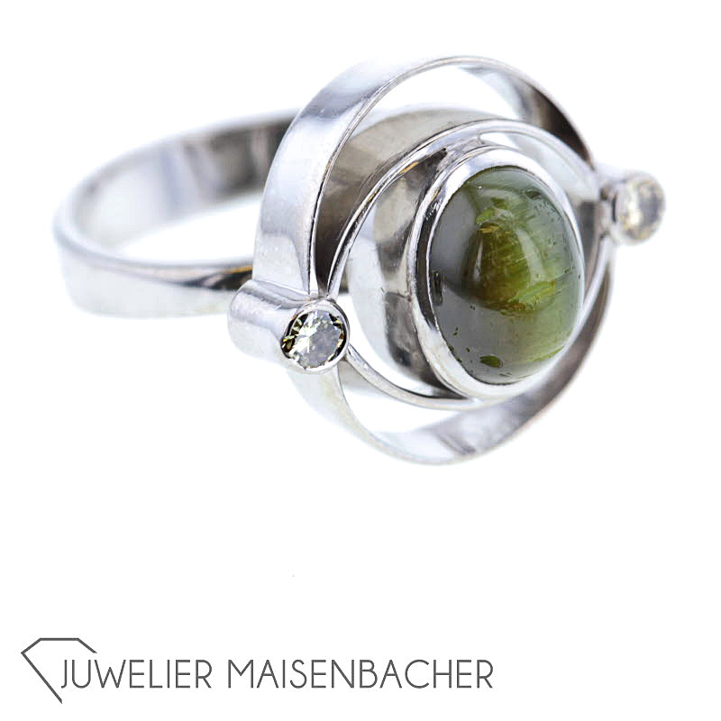 Goldschmiede Engelhardt-Nuss Design-Ring *Katzenauge*, Ringgröße 51