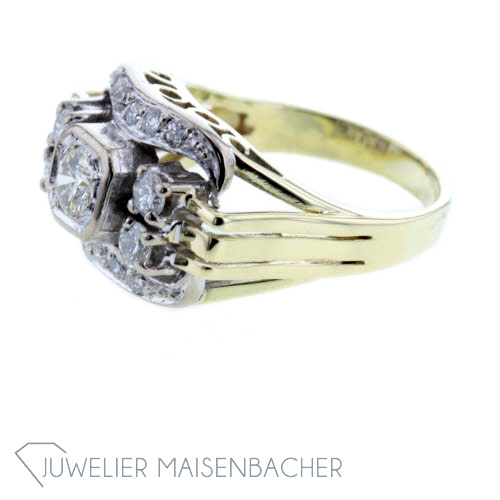 Bicolor Damen Ring Diamanten