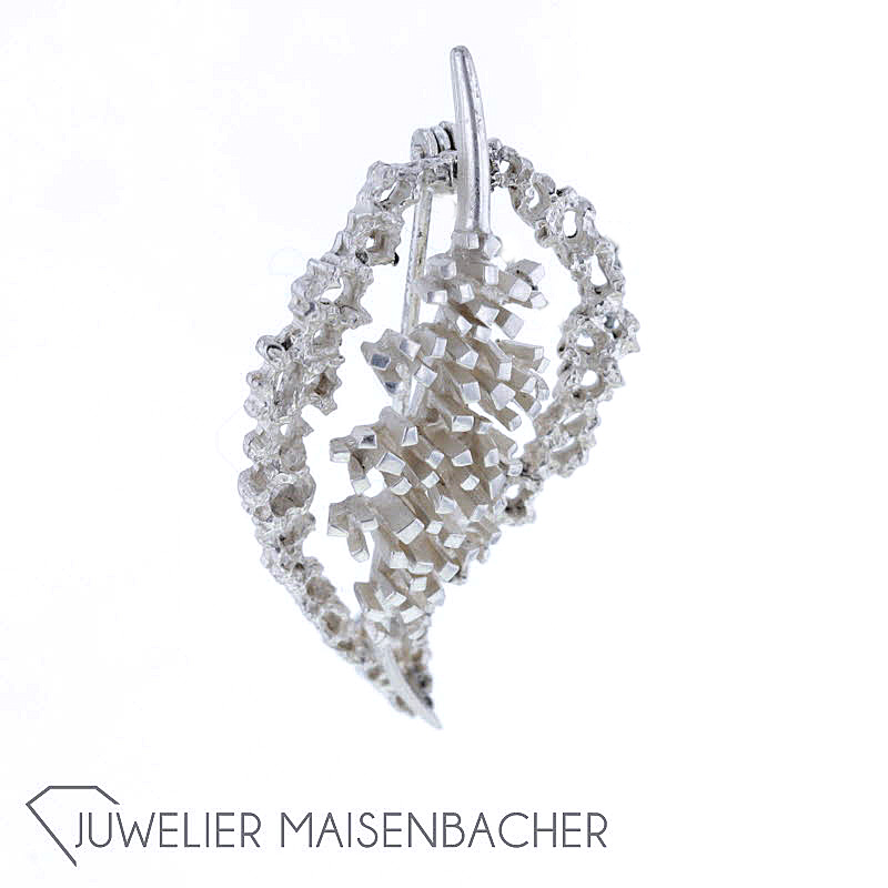 Andreas Daub Designer-Brosche *Blatt*, 835/- Silber