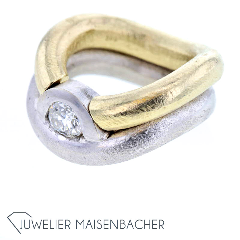 Handgearbeiteter Design-Ring *Kombi*, Ringgröße 55