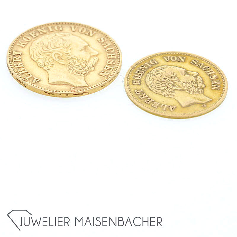 Konvolut 5 und 10 Reichsmark, König Albert von Sachsen